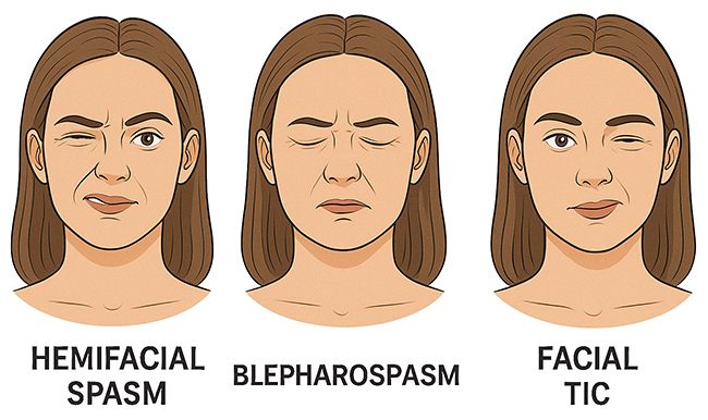 Facial Spasms and Tics