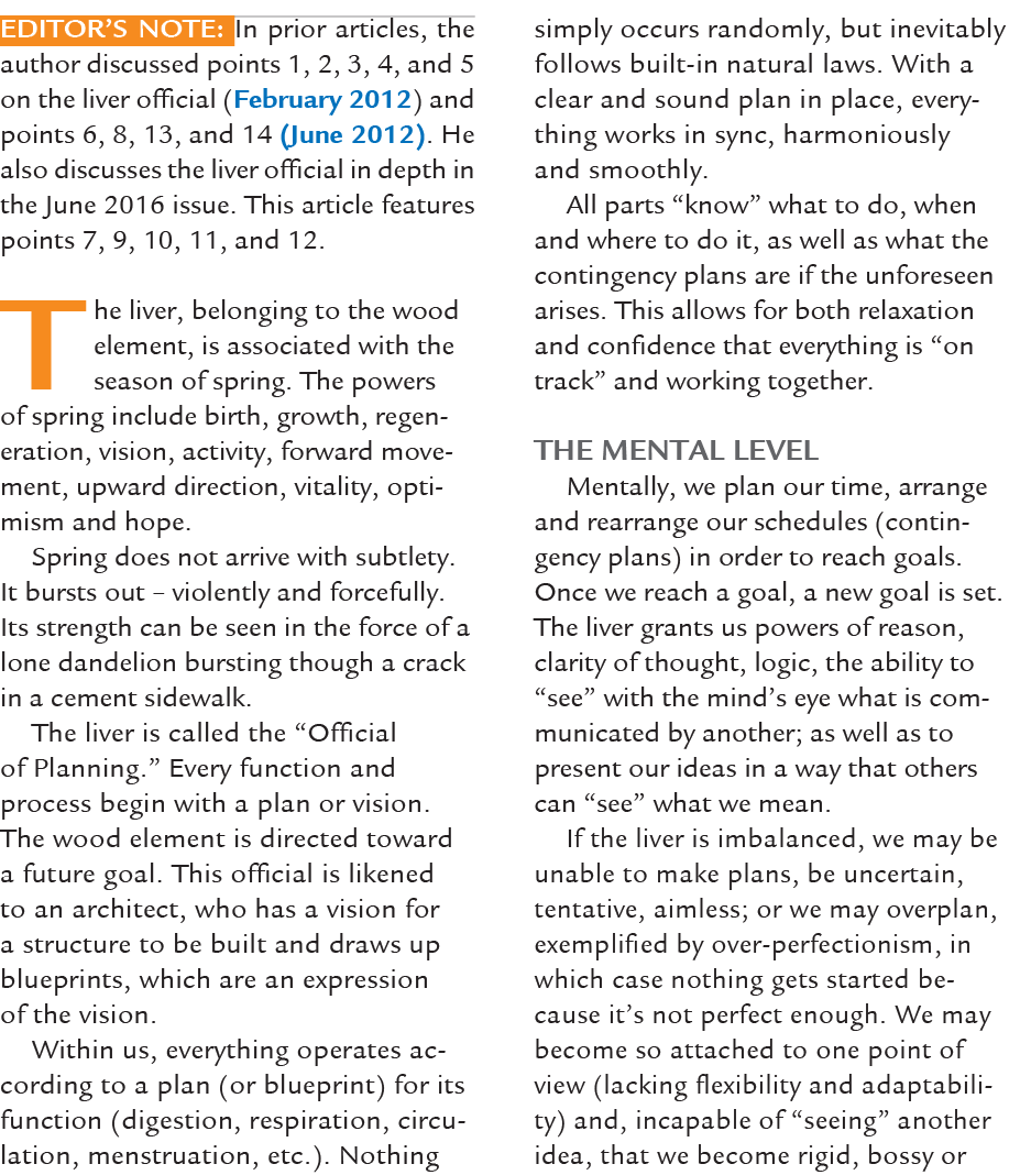 Editor’s Note: In prior articles, the author discussed points 1, 2, 3, 4, and 5 on the liver official (February 2012)...
