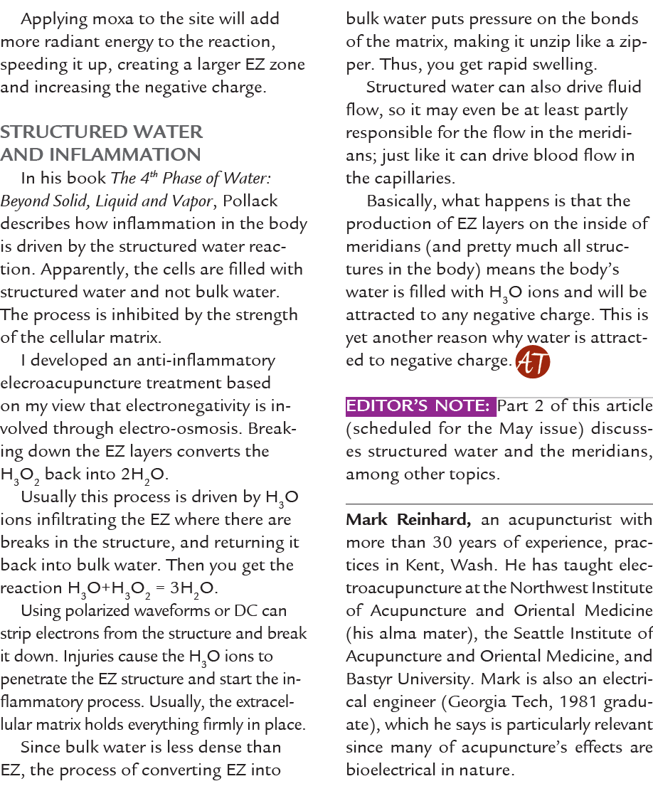 Applying moxa to the site will add more radiant energy to the reaction, speeding it up, creating a larger EZ zone and...