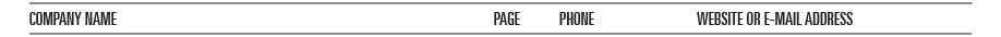 Company Name Page Phone Website or E mail Ad﻿dress 