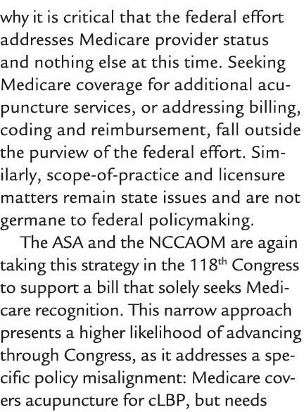 why it is critical that the federal effort addresses Medicare provider status and nothing else at this time. Seeking ...