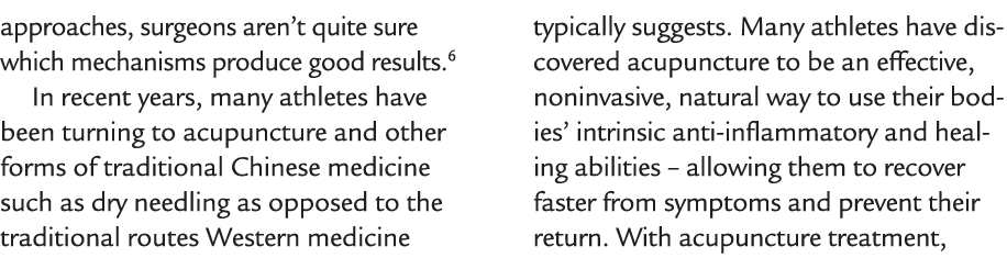 approaches, surgeons aren’t quite sure which mechanisms produce good results.6 In recent years, many athletes have be...