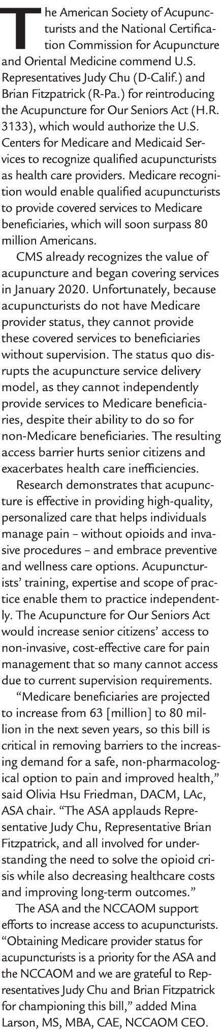The American Society of Acupuncturists and the National Certification Commission for Acupuncture and Oriental Medicin...