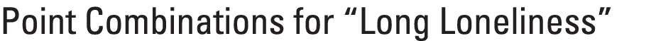 Point Combinations for “Long Loneliness” 