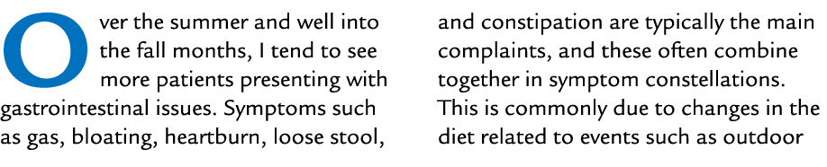 Over the summer and well into the fall months, I tend to see more patients presenting with gastrointestinal issues. S...