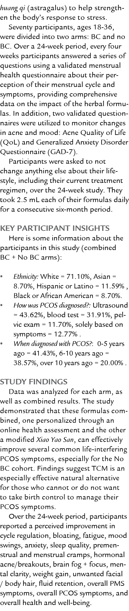 huang qi (astragalus) to help strengthen the body’s response to stress. Seventy participants, ages 18 36, were divide...