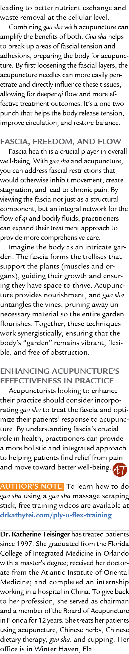 leading to better nutrient exchange and waste removal at the cellular level. Combining gua sha with acupuncture can a...