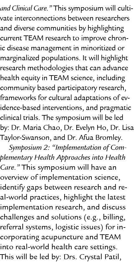 and Clinical Care.” This symposium will cultivate interconnections between researchers and diverse communities by hig...