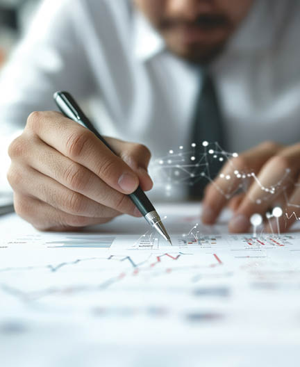 Businessman pen pointing turnover with graph chart report and use laptop computer for analysis data --chaos 20 --ar 3:2 --style raw --personalize nrm4rqq --stylize 500 --v 6.1 Job ID: 2472d08d-16ea-4c1e-8406-e82853376022