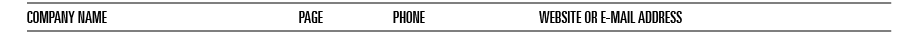 Company Name Page Phone Website or E mail Ad﻿dress 