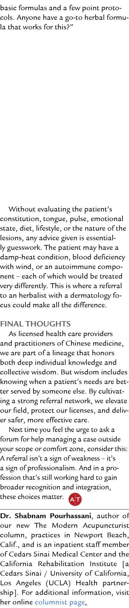 basic formulas and a few point protocols. Anyone have a go to herbal formula that works for this?” Without evaluating...