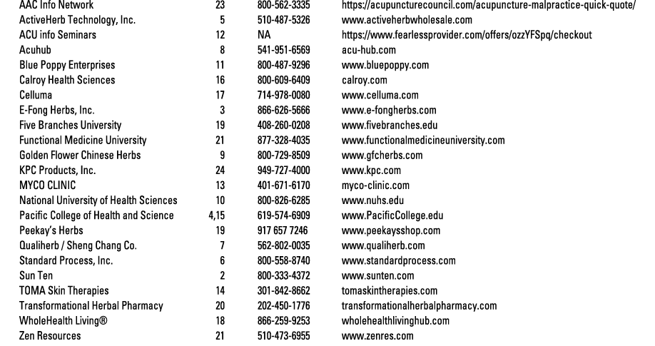 AAC Info Network 23 800 562 3335 https://acupuncturecouncil.com/acupuncture malpractice quick quote/ ActiveHerb Techn...