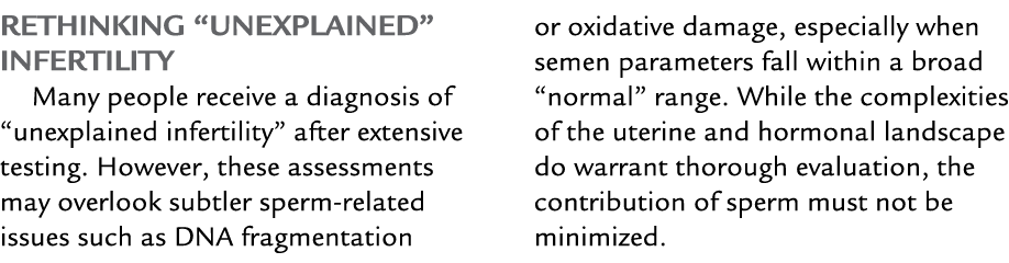 Rethinking “Unexplained” Infertility Many people receive a diagnosis of “unexplained infertility” after extensive tes...