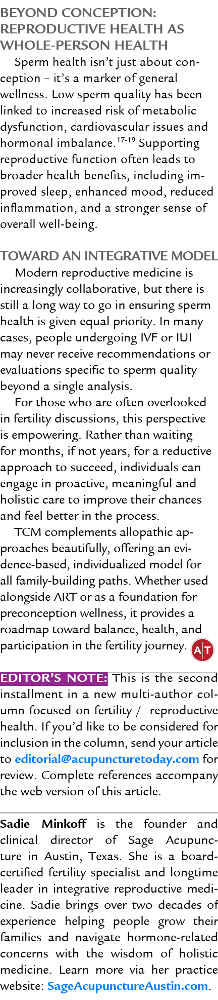 Beyond Conception: Reproductive Health as Whole Person Health Sperm health isn’t just about conception – it’s a marke...