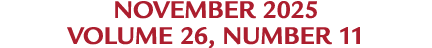 november 2025 Volume 26, Number 11
