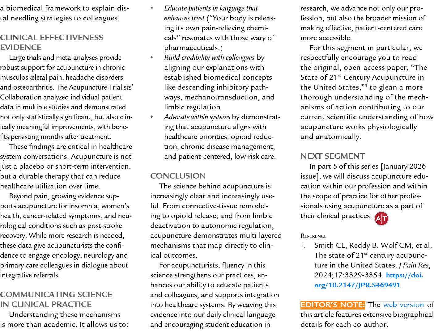 a biomedical framework to explain distal needling strategies to colleagues. Clinical Effectiveness Evidence Large tri...