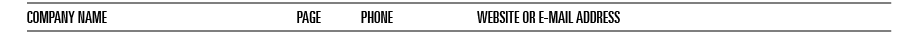 Company Name Page Phone Website or E mail Ad﻿dress 