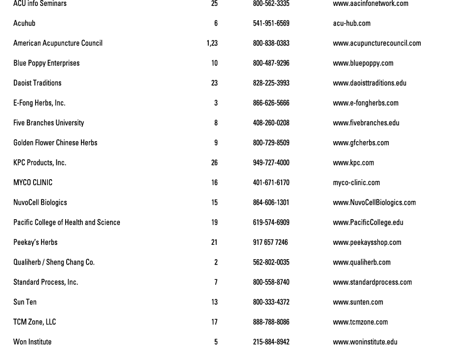 ACU info Seminars 25 800 562 3335 www.aacinfonetwork.com Acuhub 6 541 951 6569 acu hub.com American Acupuncture Counc...