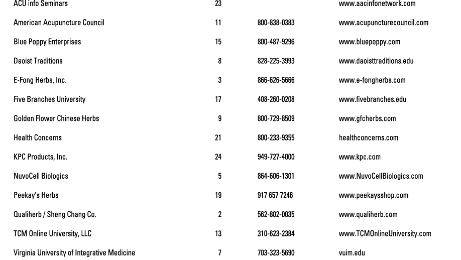 ACU info Seminars 23 www.aacinfonetwork.com American Acupuncture Council 11 800 838 0383 www.acupuncturecouncil.com B...