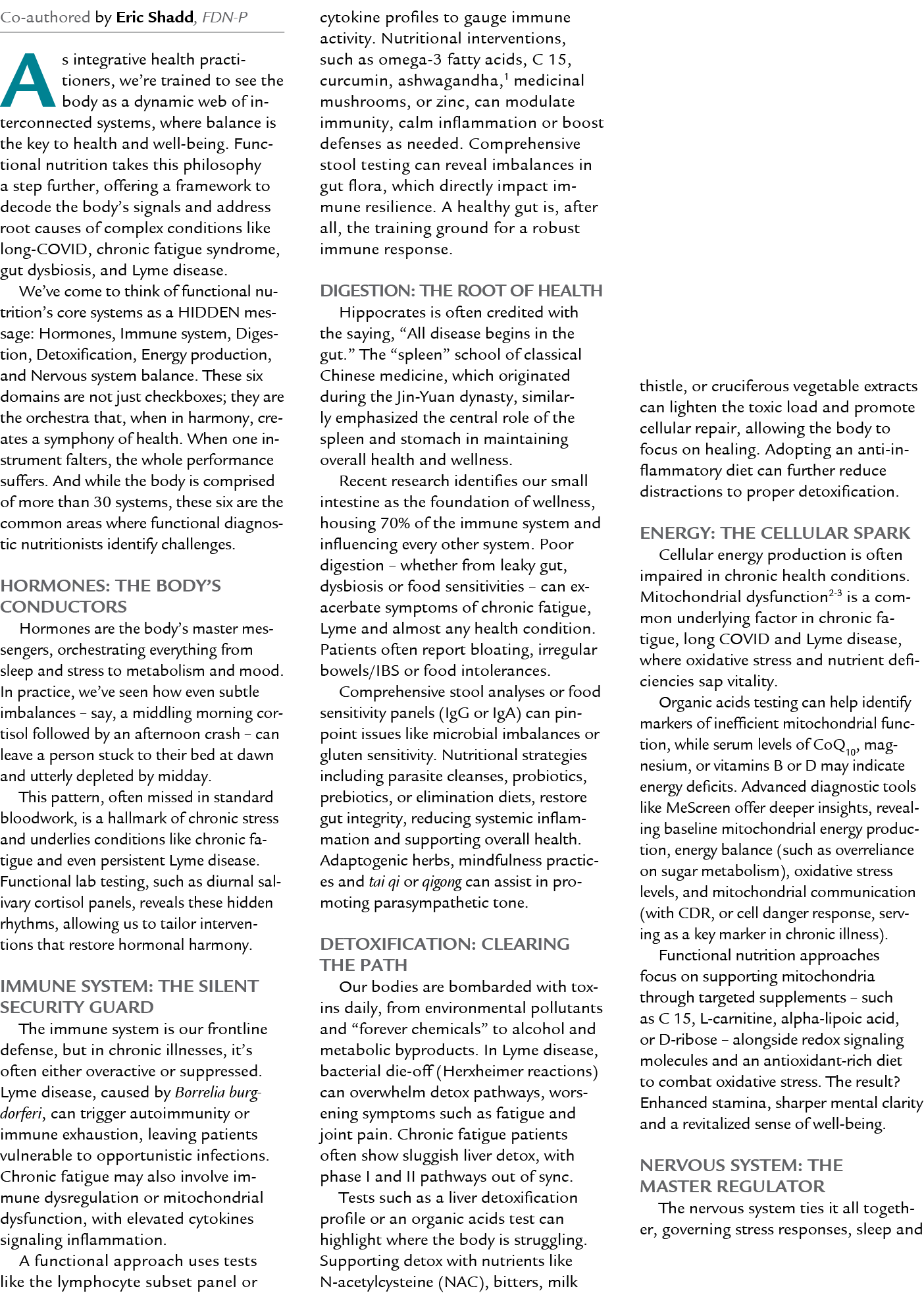 Co authored by Eric Shadd, FDN P As integrative health practitioners, we’re trained to see the body as a dynamic web ...