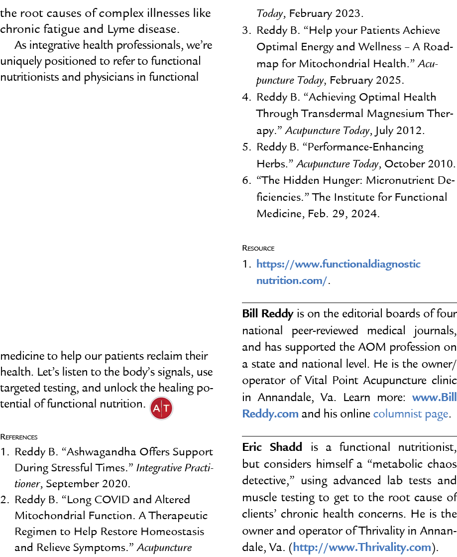 the root causes of complex illnesses like chronic fatigue and Lyme disease. As integrative health professionals, we’r...