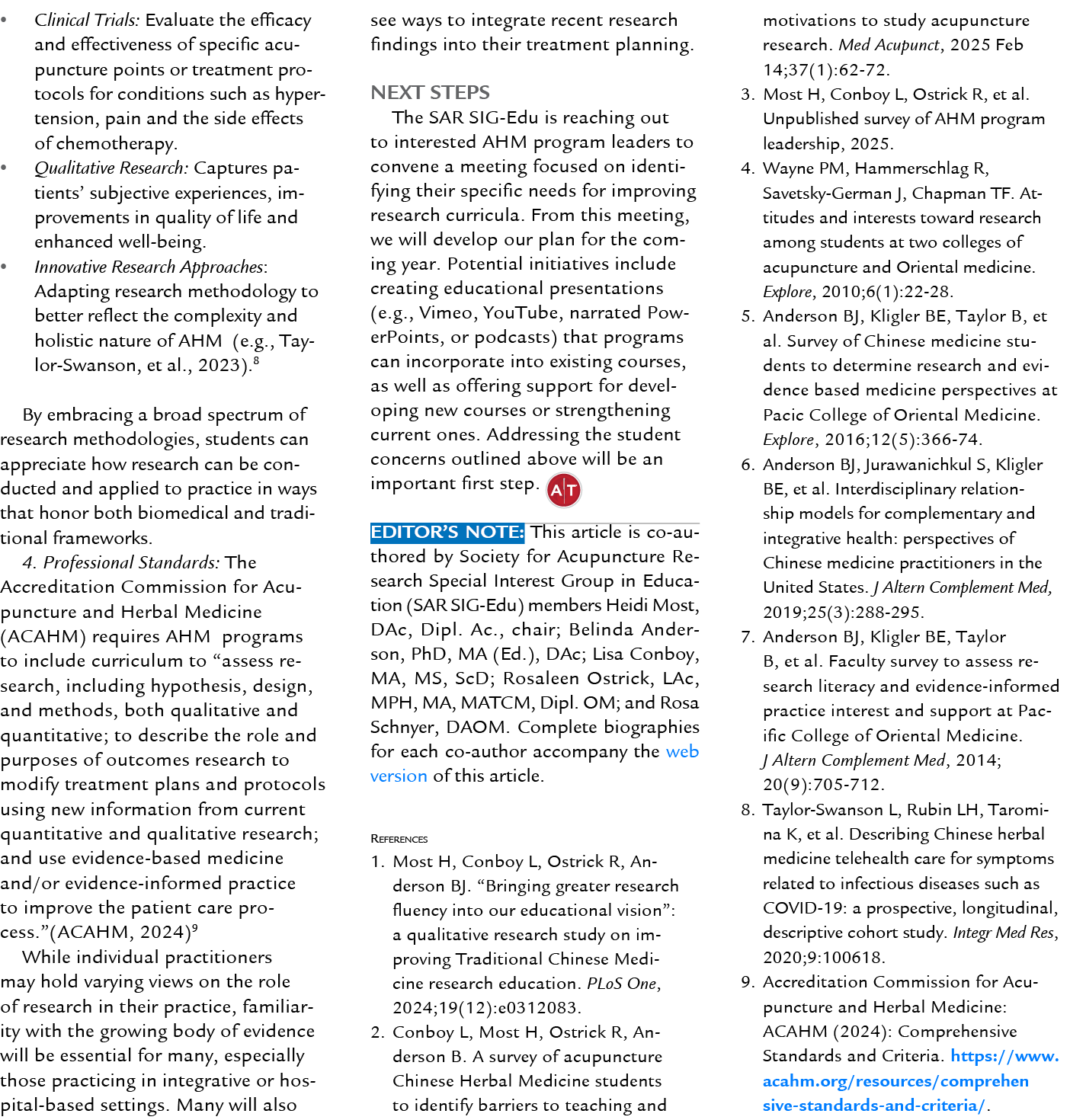 • Clinical Trials: Evaluate the efficacy and effectiveness of specific acupuncture points or treatment protocols for ...