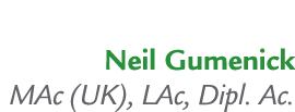 Neil Gumenick MAc (UK), LAc, Dipl. Ac.
