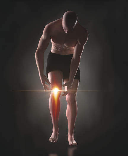 Man knee pain concept
