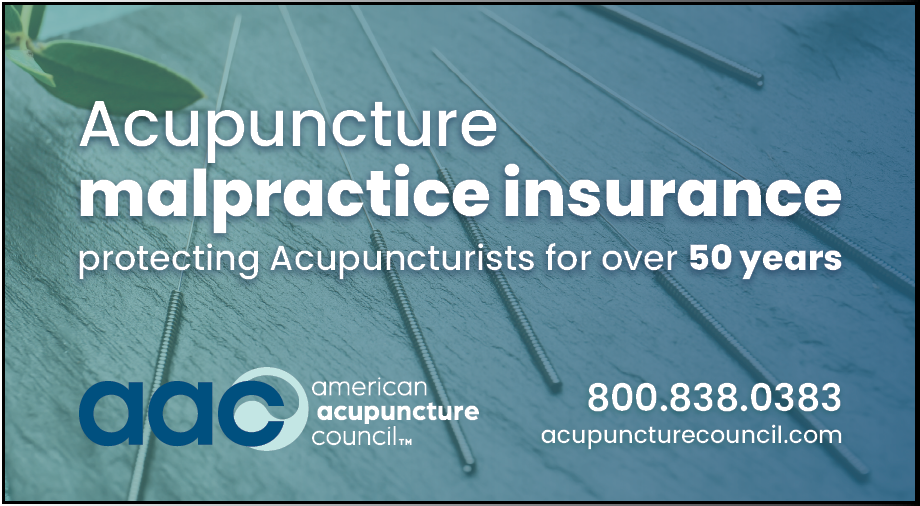 A poster advertising acupuncture malpractice insurance. AI generated content