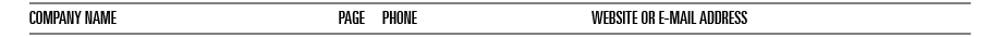 Company Name Page Phone Website or E mail Ad﻿dress 