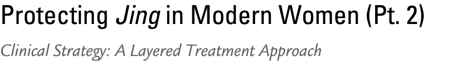 Protecting Jing in Modern Women (Pt. 2) Clinical Strategy: A Layered Treatment Approach 