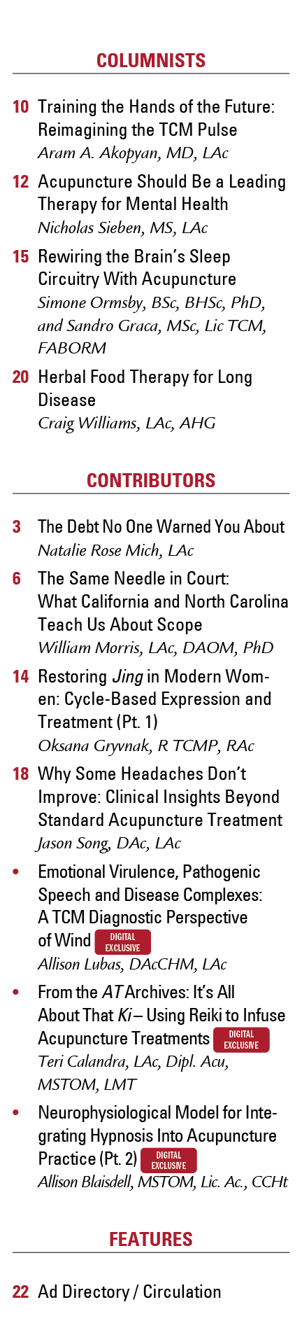 TOC - List