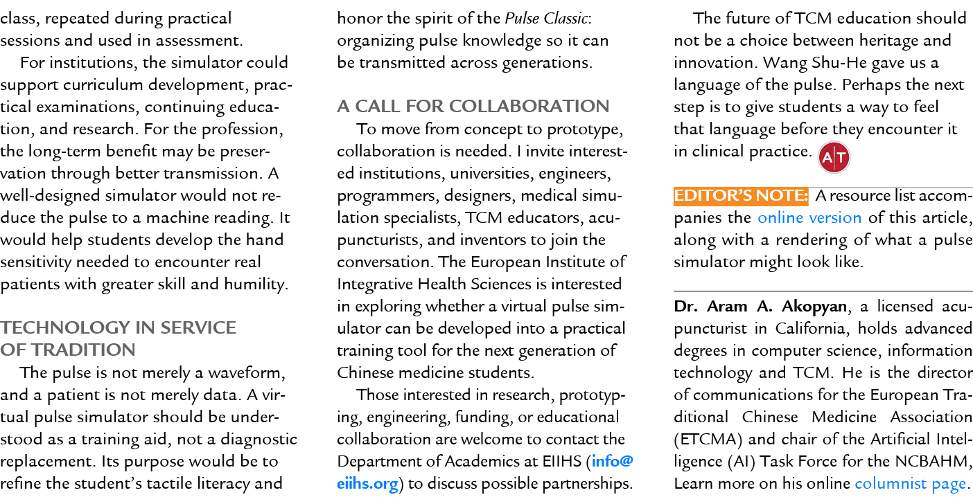class, repeated during practical sessions and used in assessment. For institutions, the simulator could support curri...