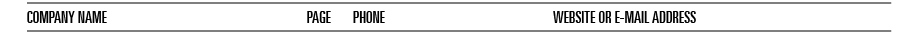 Company Name Page Phone Website or E mail Ad﻿dress 