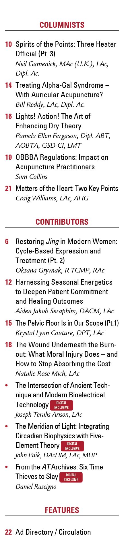 TOC - List