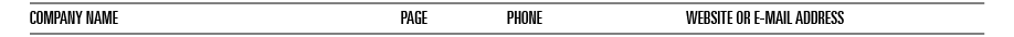 Company Name Page Phone Website or E mail Ad﻿dress 