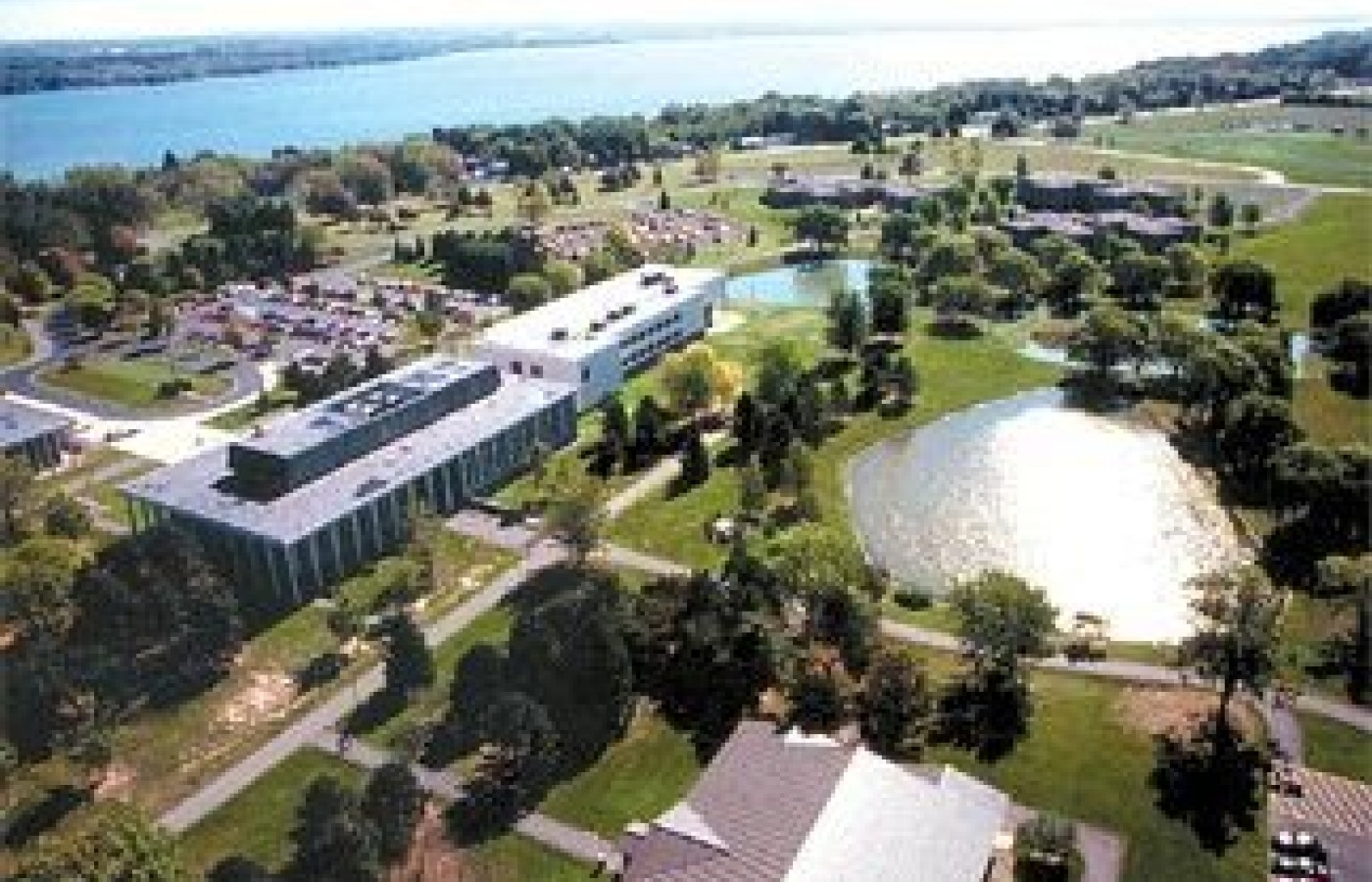 An aerial view of New York Chiropractic College.